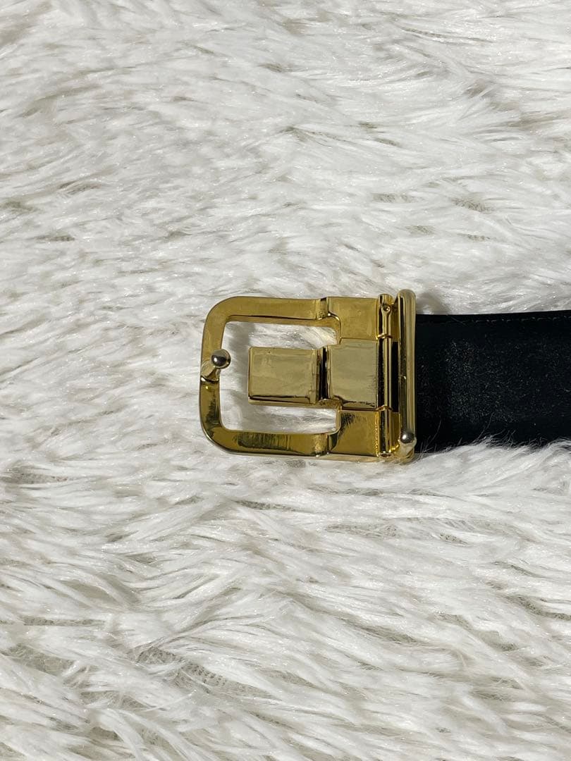 イヴサンローラン YSL レザーベルト 本革　箱付き　ロゴバックル ブラック