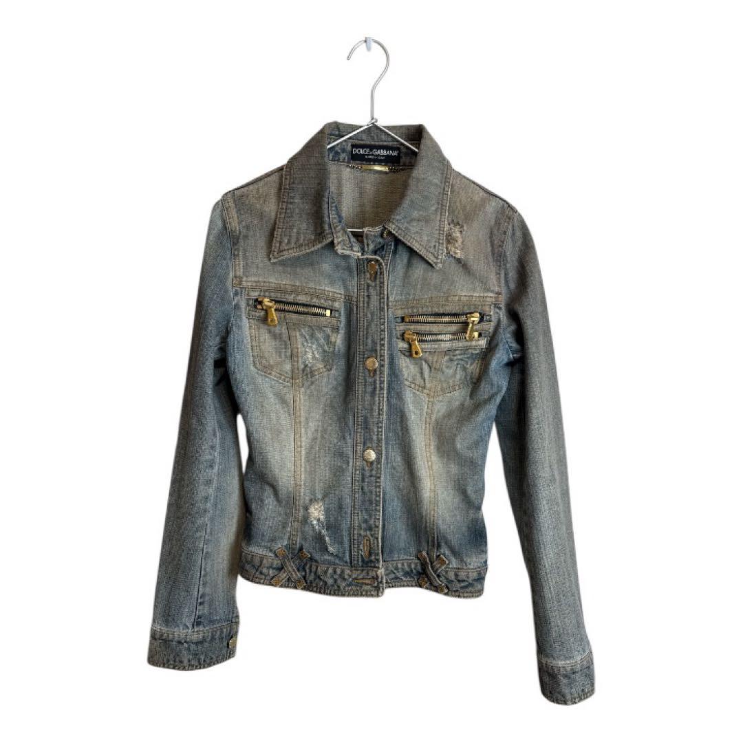 ドルチェ＆ガッバーナ デニムジャケット ジップデザイン イタリア製 40