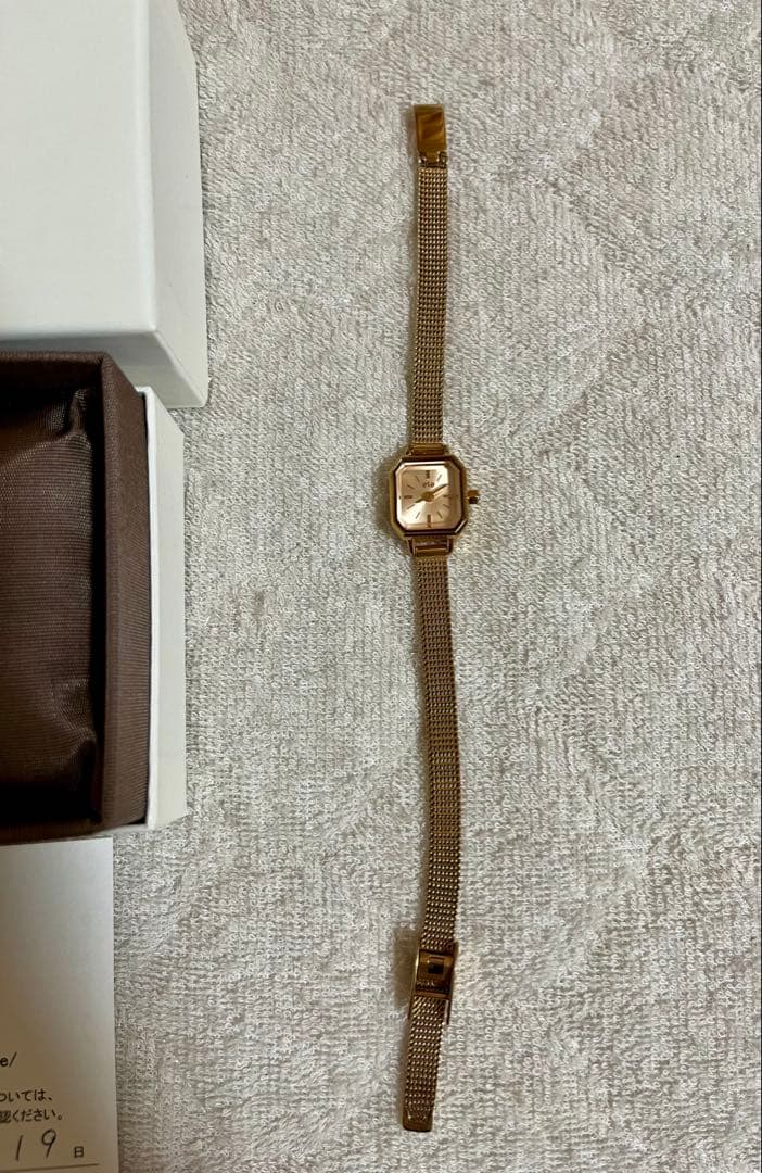 ete ウォッチ オクタゴンフェイス ダイヤモンド　ピンクゴールド