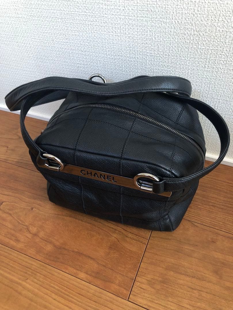 CHANELシャネル チョコバー ハンドバッグ キャビアスキン