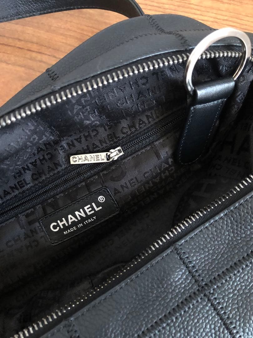 CHANELシャネル チョコバー ハンドバッグ キャビアスキン