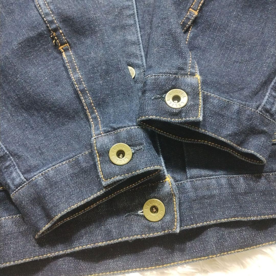 【新品】lelill　ノーカラー　デニム　ジャケット　カバーオール　ネイビー　紺