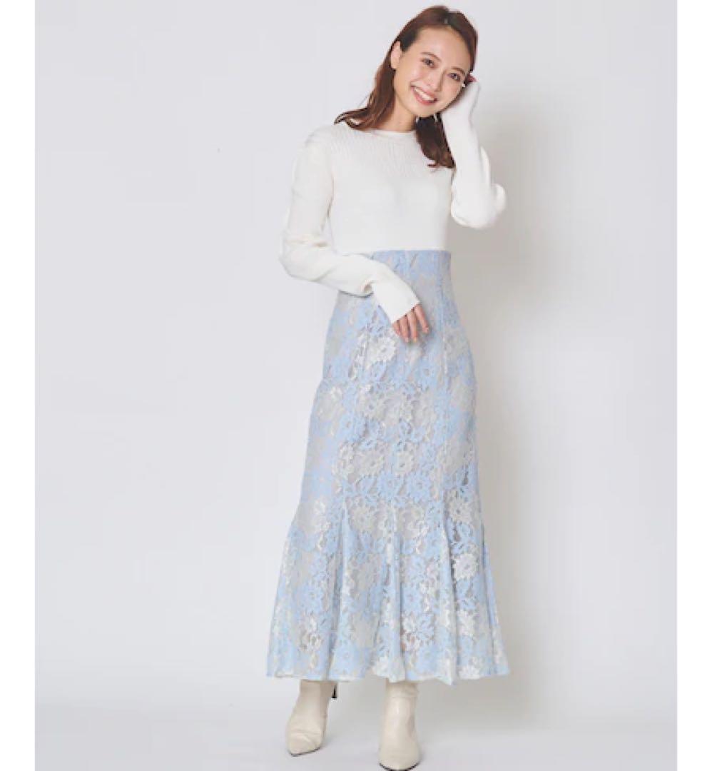 専用 And couture❤︎ニットドッキングレースワンピース