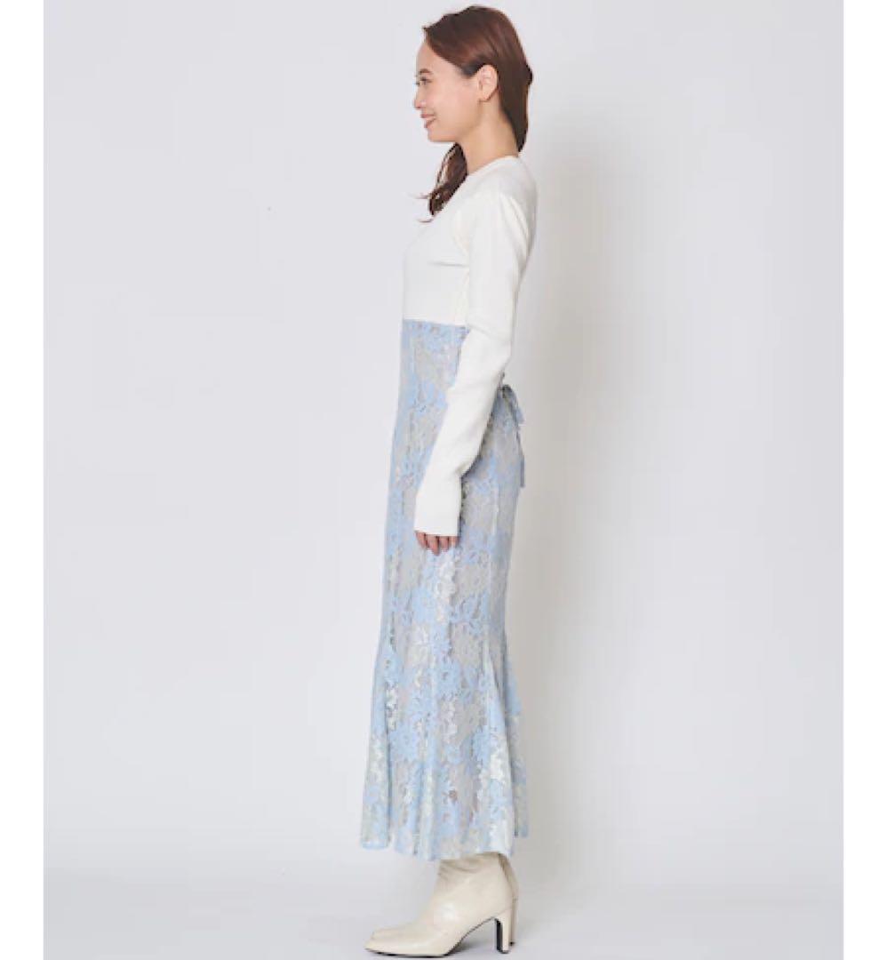 専用 And couture❤︎ニットドッキングレースワンピース