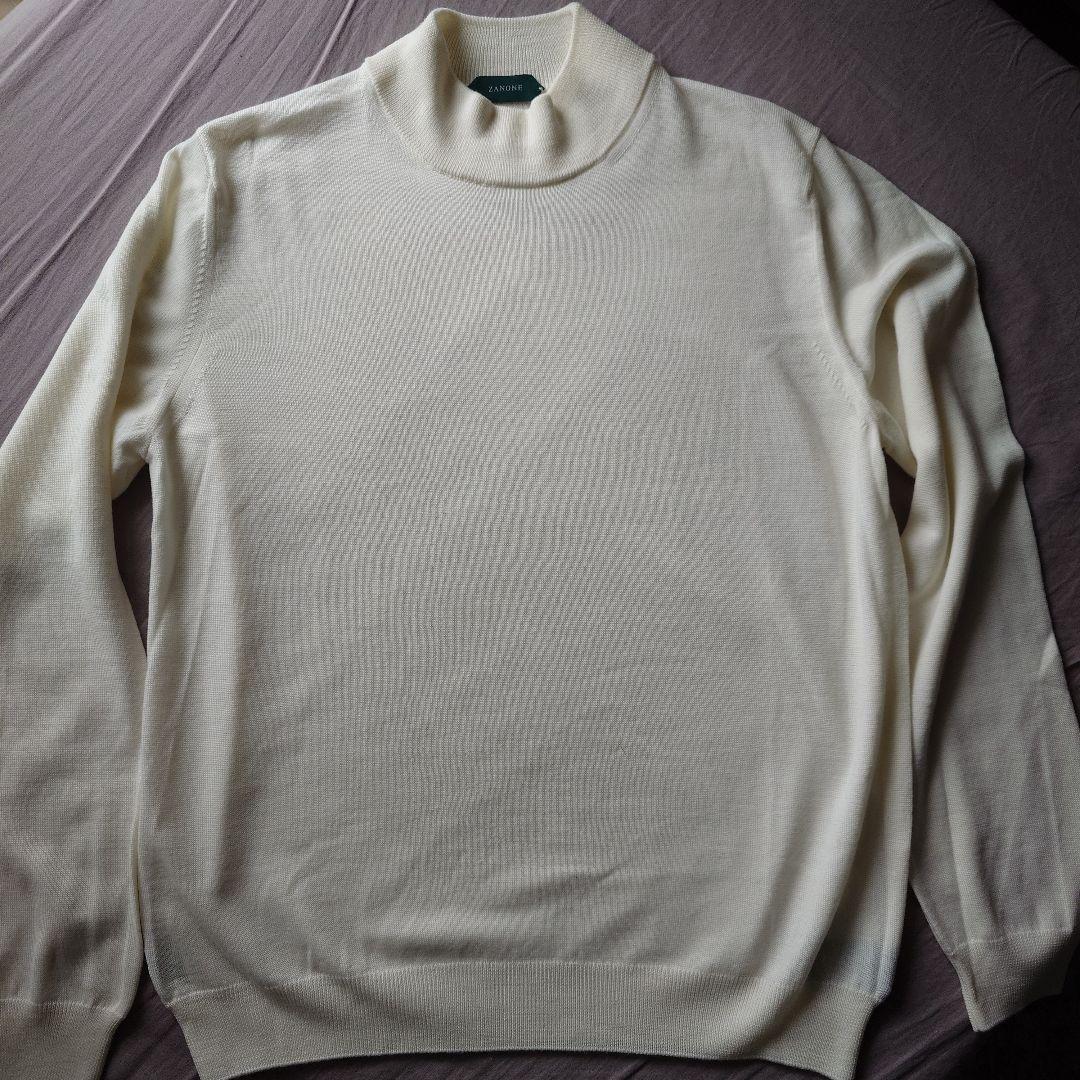 ZANONE 12Gメリノウールモックネックニット48 イタリア製