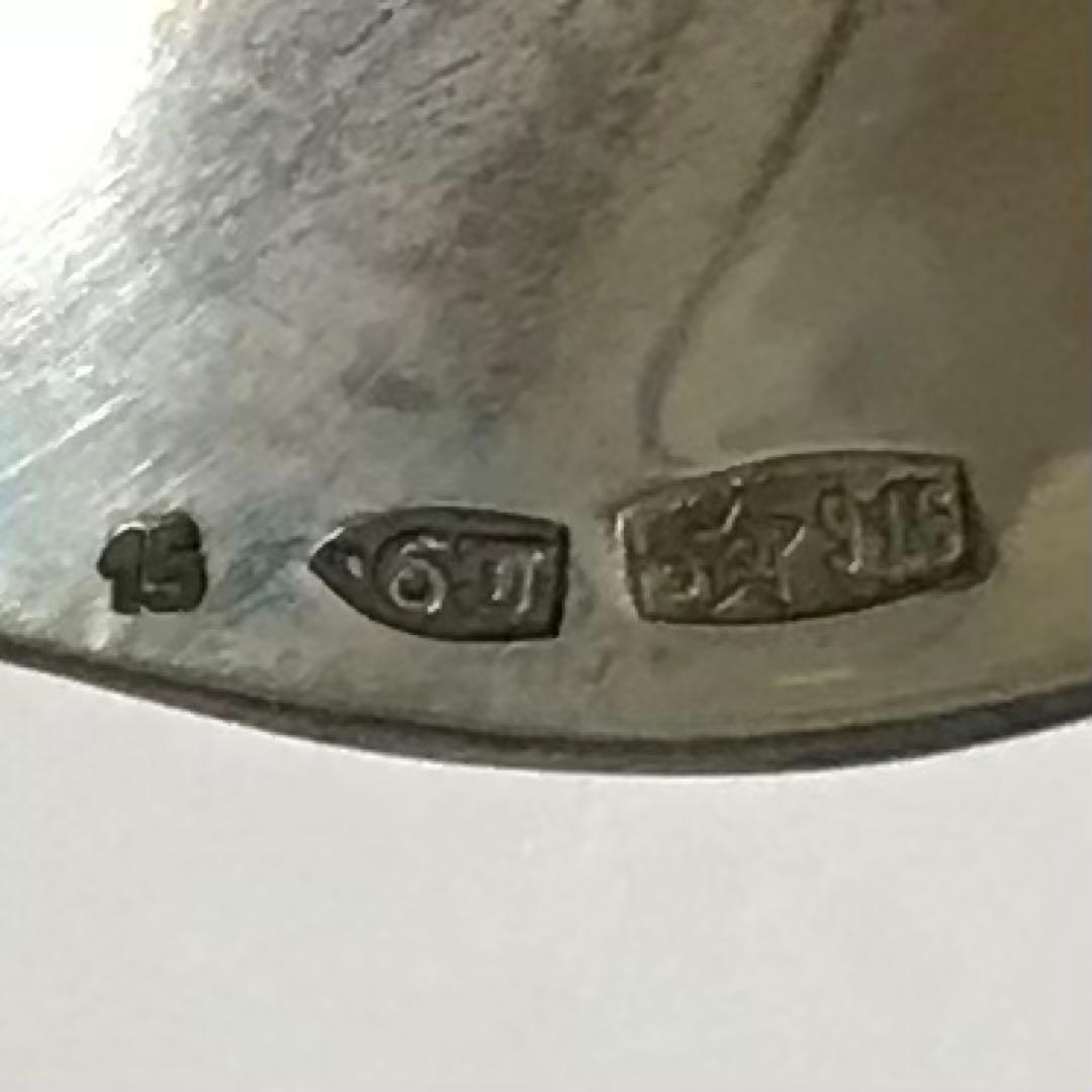 1960年代 ソ連 銀製 ティースプーン 2点 未使用 916 SILVER