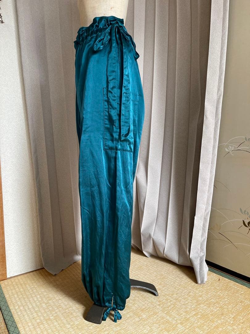 tabrikシルクカーゴパンツ サイドポケット