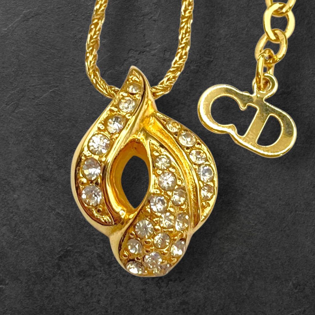 Dior ディオール リーフモチーフ ラインストーンネックレス 342