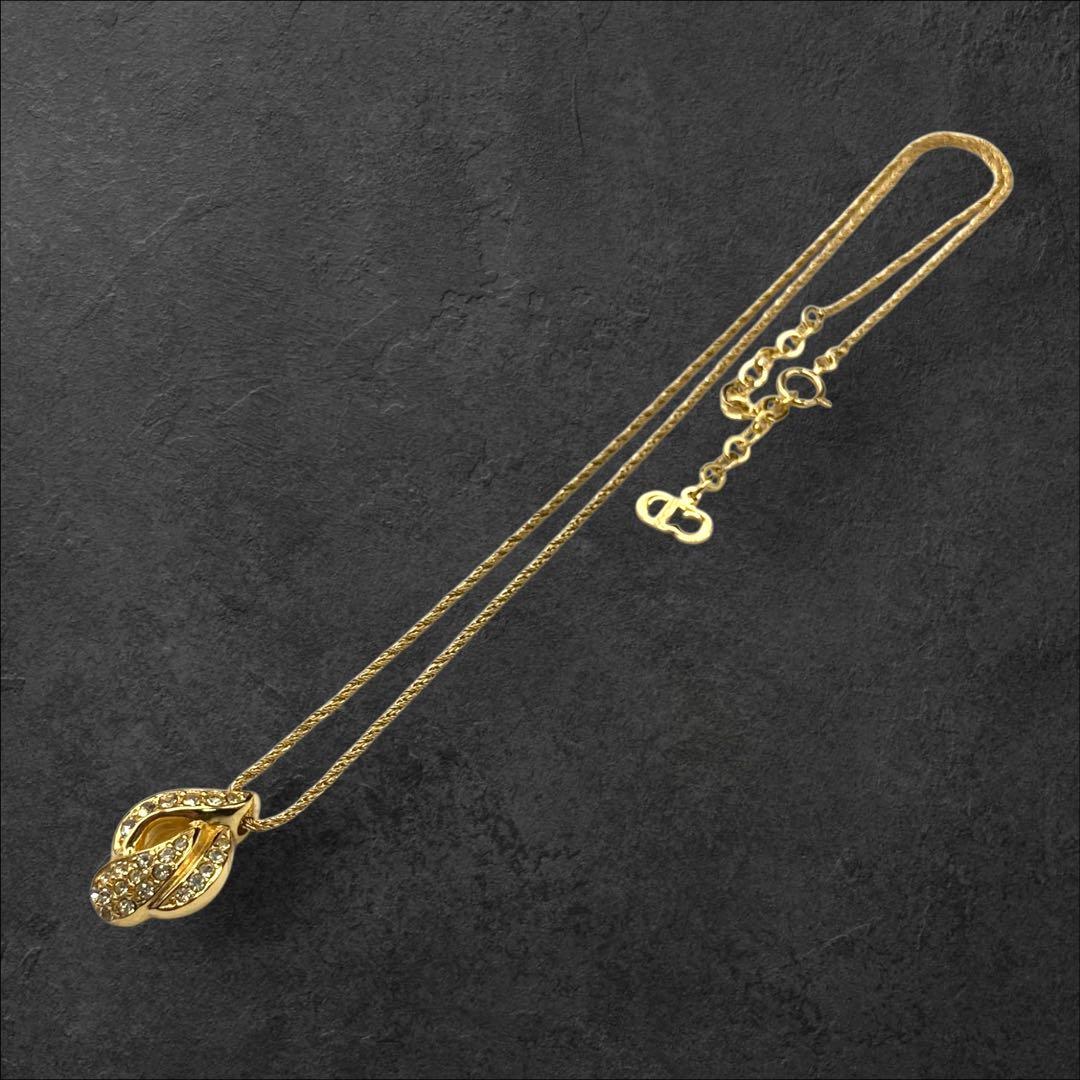 Dior ディオール リーフモチーフ ラインストーンネックレス 342