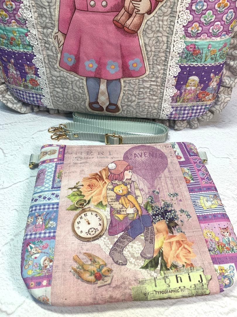 フリルバッグ ポーチ 2点セット ビッグコラコラ ジョリーフルール 女の子 白