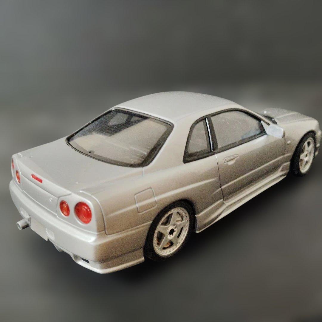 フジミ 1/24 絶版R34スカイラインニスモ 完成品 走り屋 シャコタン