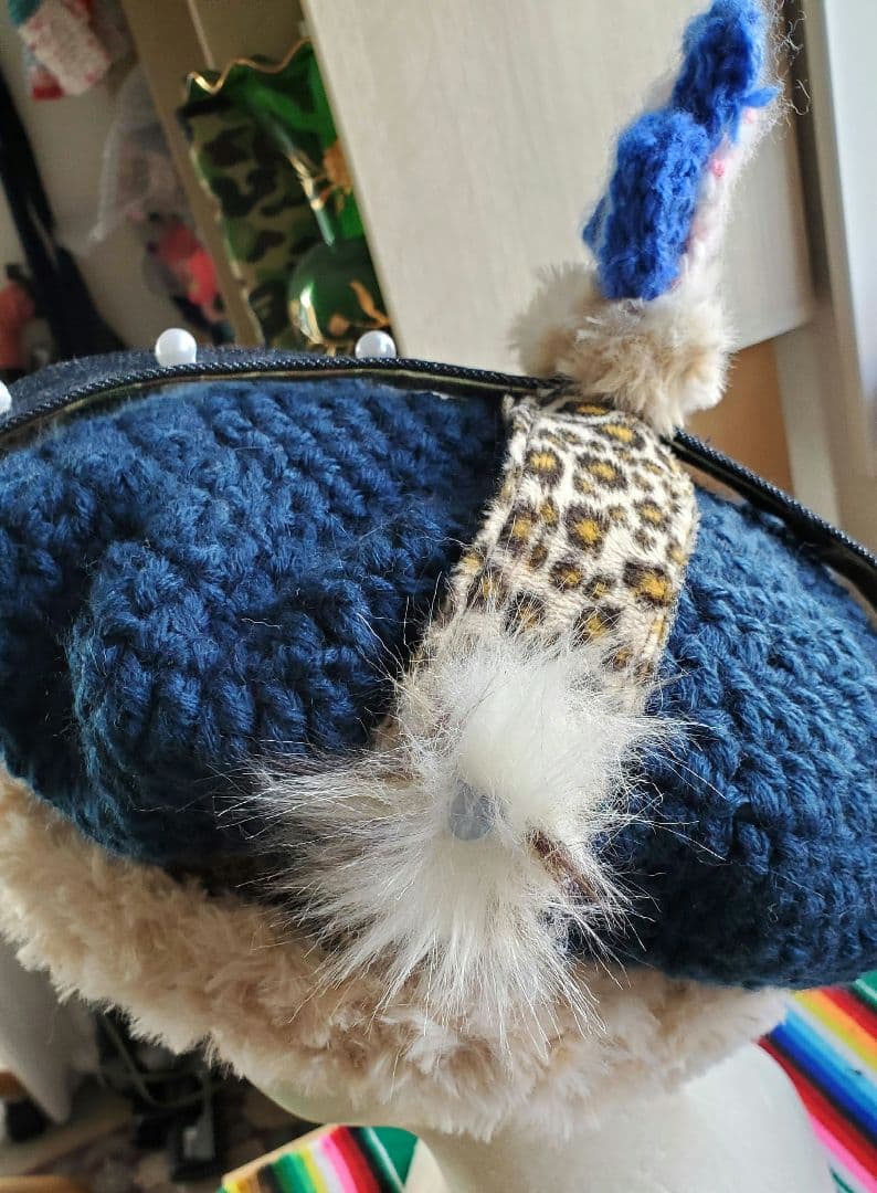 ハンドメイド ニット クラウンハット 手あみ