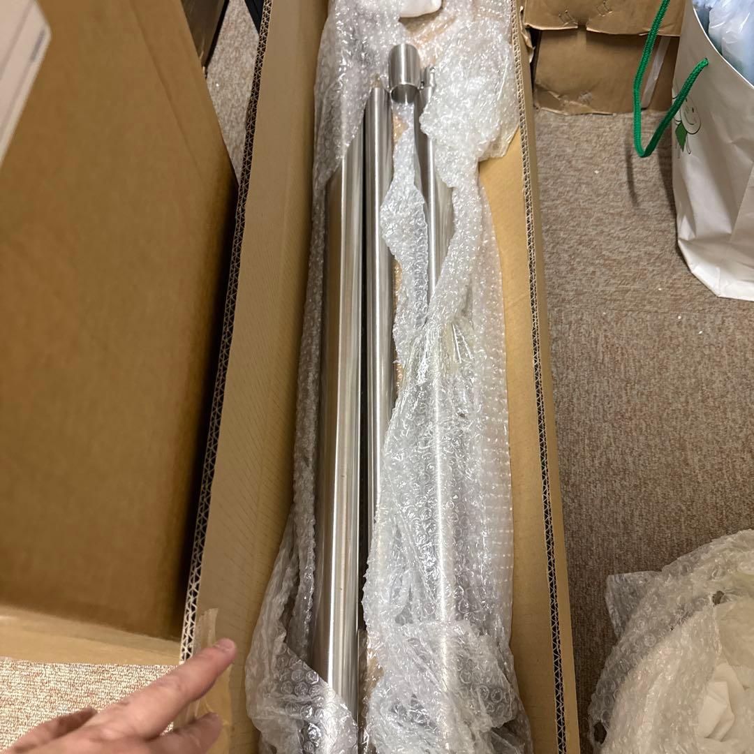 ステンレス製手すり 横幅60cm 高さ86cm 取り付け用具付き