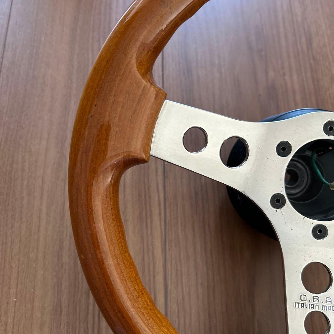 OBA 33パイ　ウッドステアリング　当時物