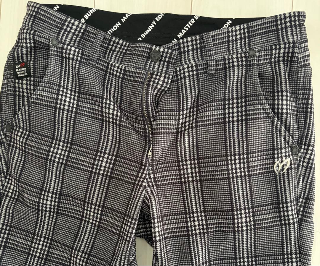 マスターバニーエディション 裏起毛 グレンチェック柄 グレー系 5 ゴルフウェア