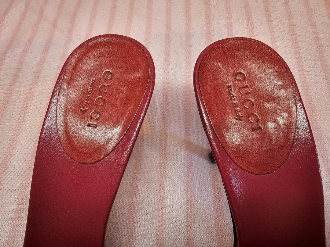 ヴィンテージ グッチ ラズベリー モノグラム キャンバス ホースビット