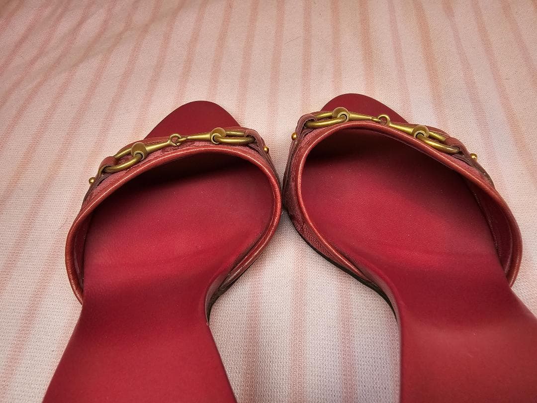 ヴィンテージ グッチ ラズベリー モノグラム キャンバス ホースビット