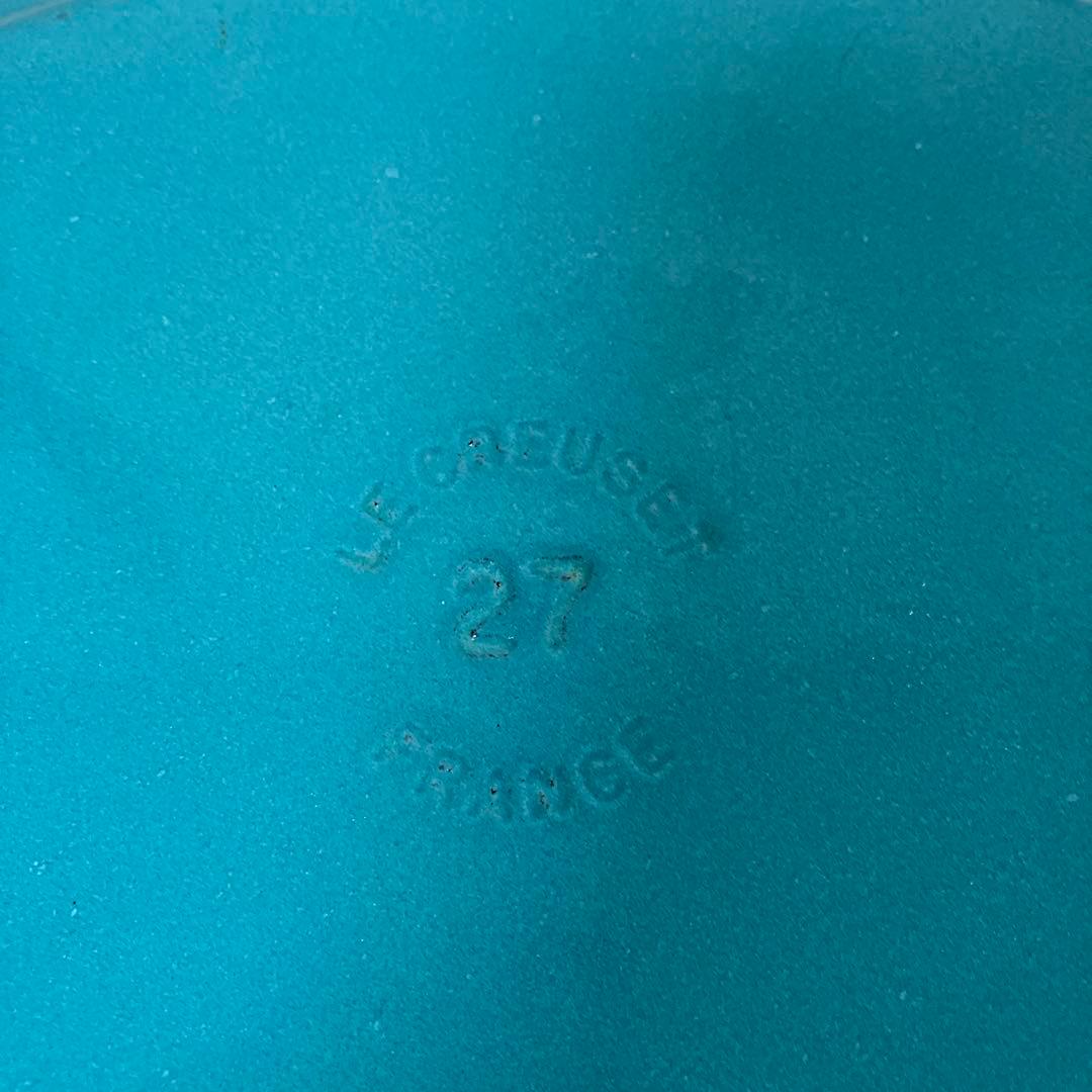 LE CREUSET 27㎝　オーバル　ホーロー両手鍋 カリビアンブルー