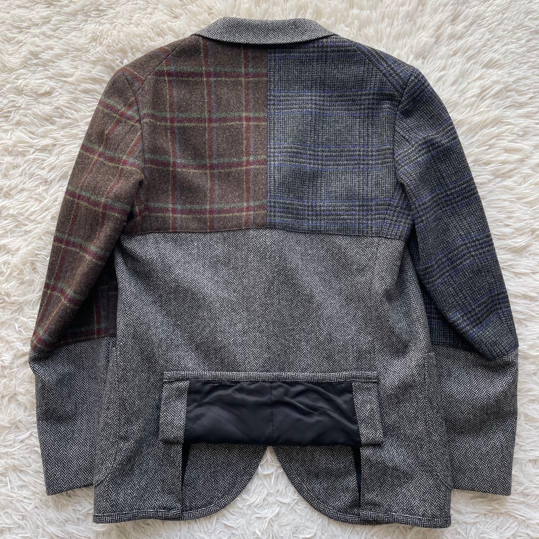 美品 コムデギャルソン 21AW ウールツイードパッチワークジャケット
