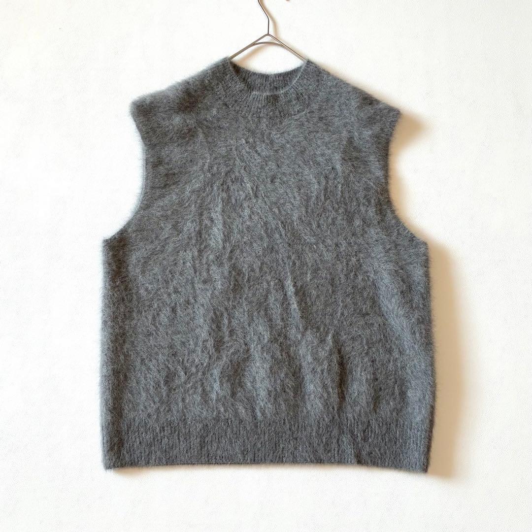 未使用✨OHGA　オーガ　FOX KNIT VEST　カシミヤ　グレー　ふわふわ