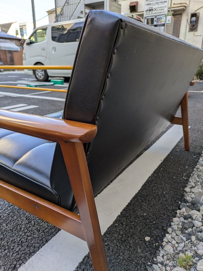 カリモク60 Kチェア スタンダードブラック 2シーター ミッドセンチュリー