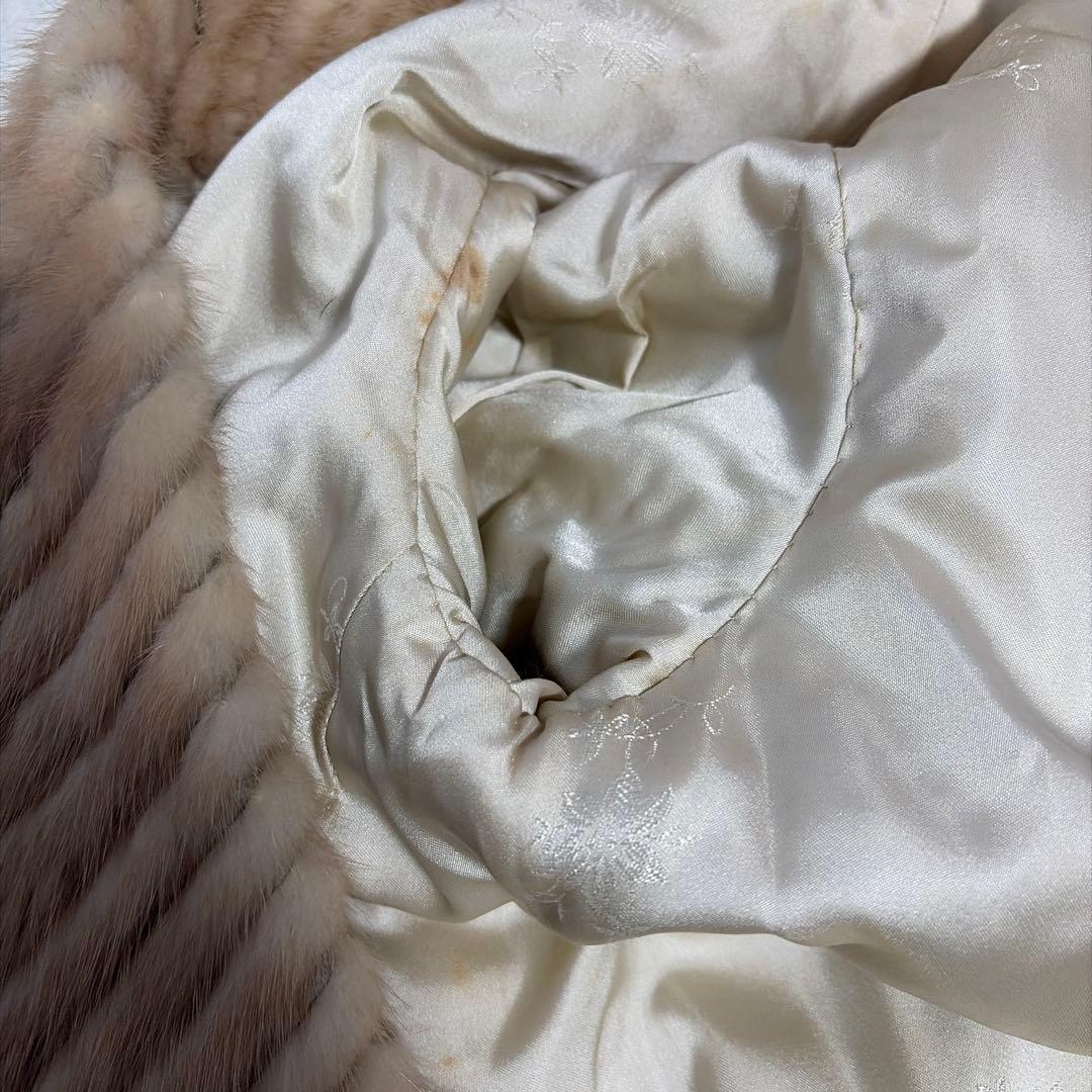 金サガ サガミンク ミンクコート ファーコート 毛皮 リアルファー ホワイト