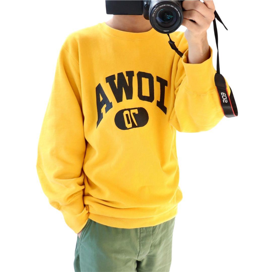 スペシャル 80sトリコタグ チャンピオン リバースウィーブ イエロー IOWA