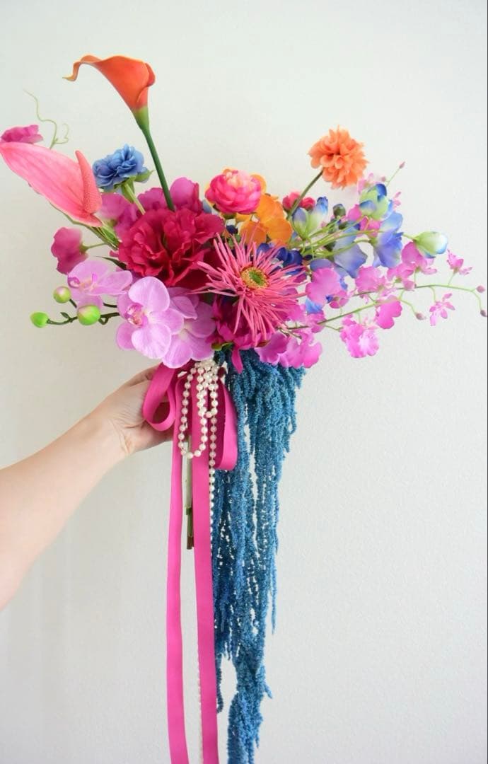 コーラル⭐︎ ブーケ　ヘアパーツ　ブートニア