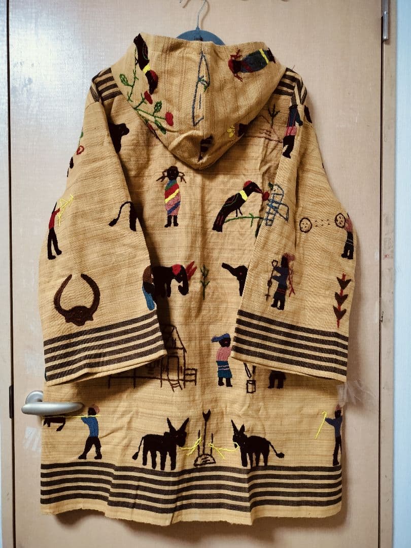 エスニック　ロングパーカー　ナカ族手刺繍衣類　注文商品　新品　タイ製