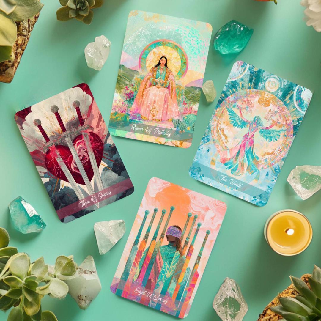 【正規品タロットカード】希少レア✨鮮やかな色彩のカーニバルを描いた超美麗デッキ