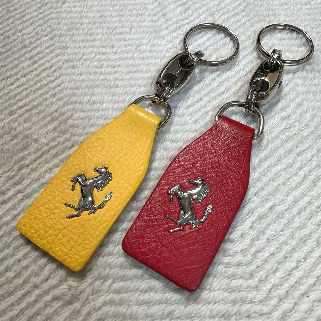 フェラーリ オフィシャル レザー キーリング 2個セット Ferrari