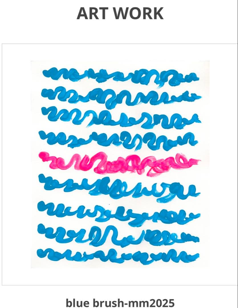 美品ヘラルボニーレギュラーカラーシャツ「blue brush-mm2025」