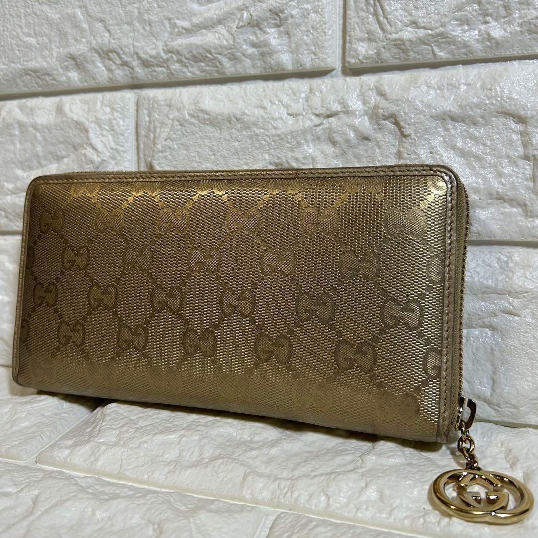 GUCCI インプリメ　ラウンドファスナー 長財布　GG柄
