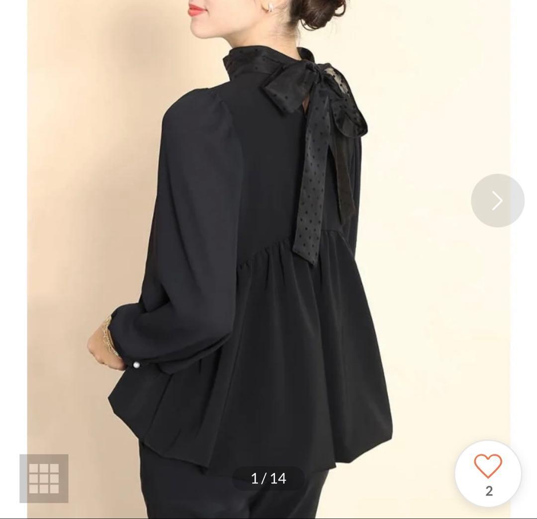 FENNEL バックリボンブラウス ブラック