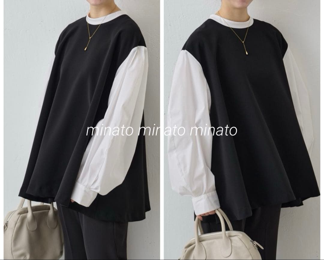 たま 新品タグ付きビアズリー レイヤード風ボリューム袖ブラウス F