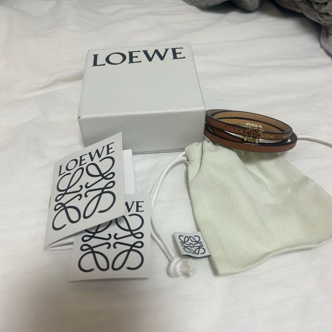LOEWE バングル 3本セット ブラウン