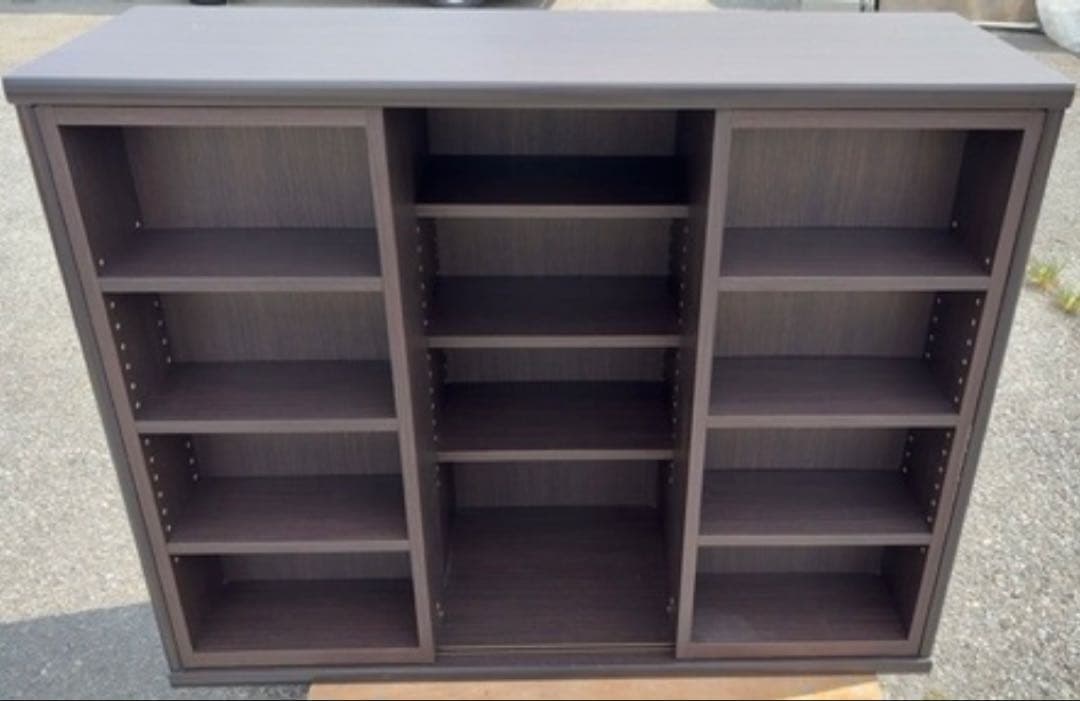 本棚 小島工芸 スライド ダークブラウン 棚板調整可 収納 元値7万