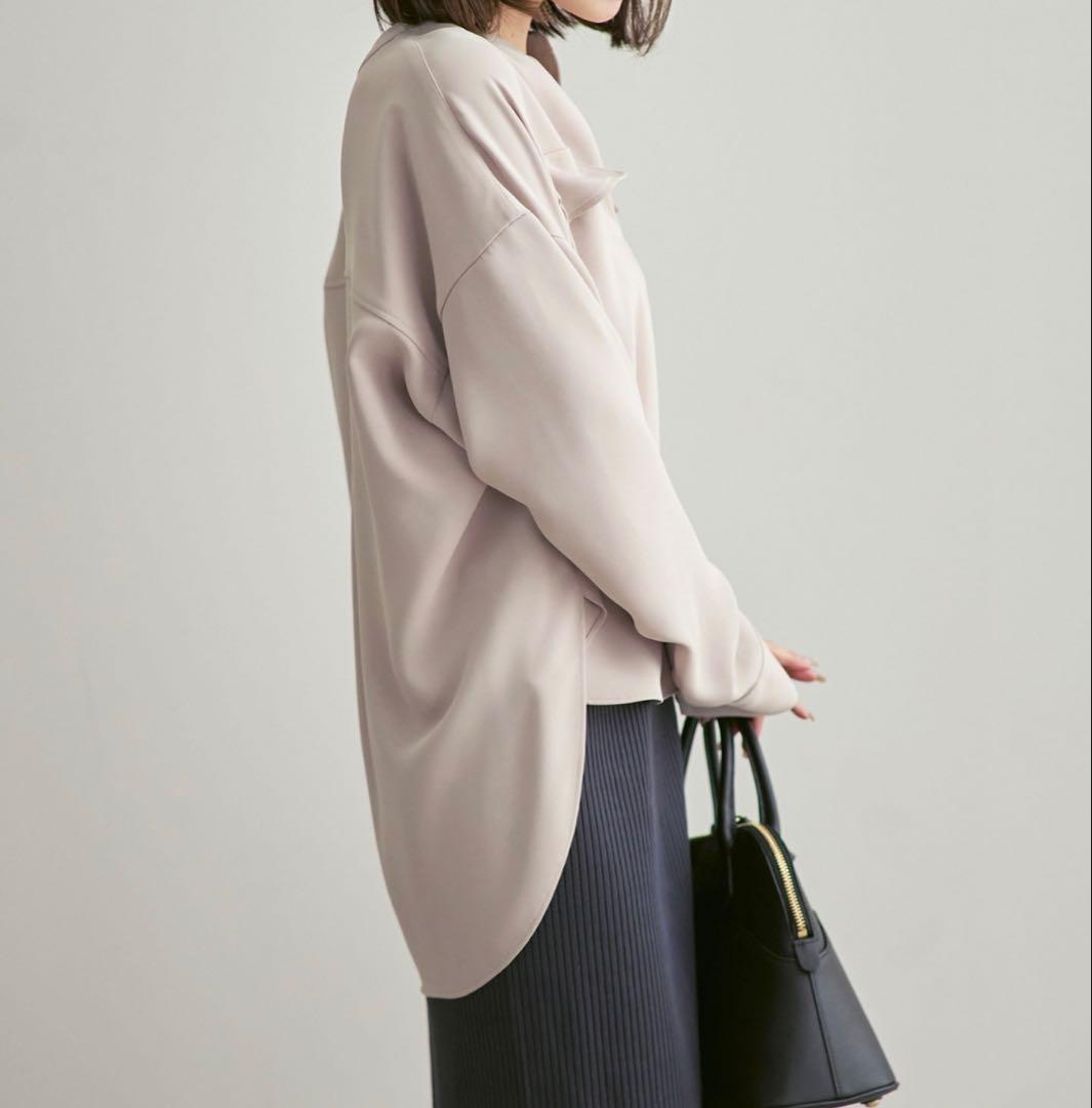 Noble ワークディテールドレープシャツ