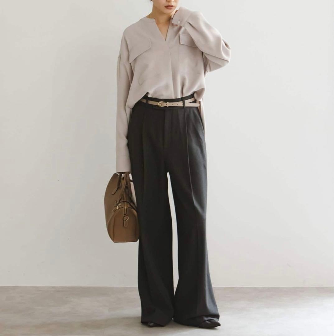 Noble ワークディテールドレープシャツ