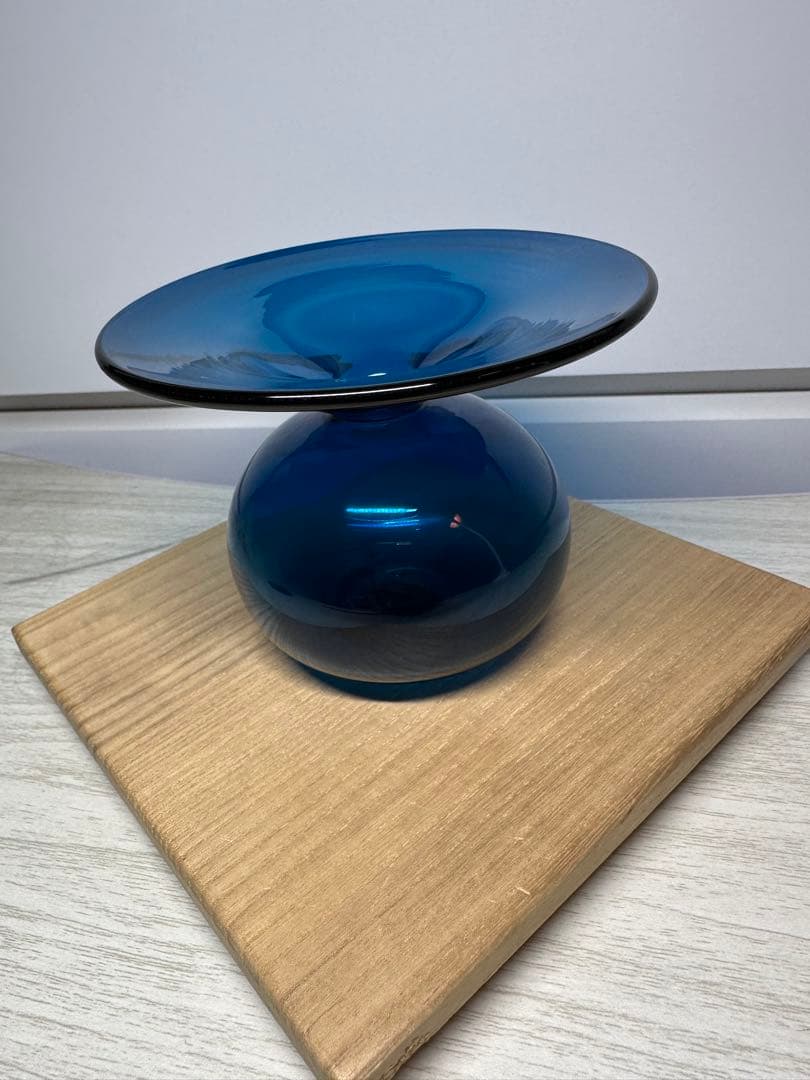 レア　由水常雄　紺瑠璃壺　正倉院ガラス器模　美品　木箱つき