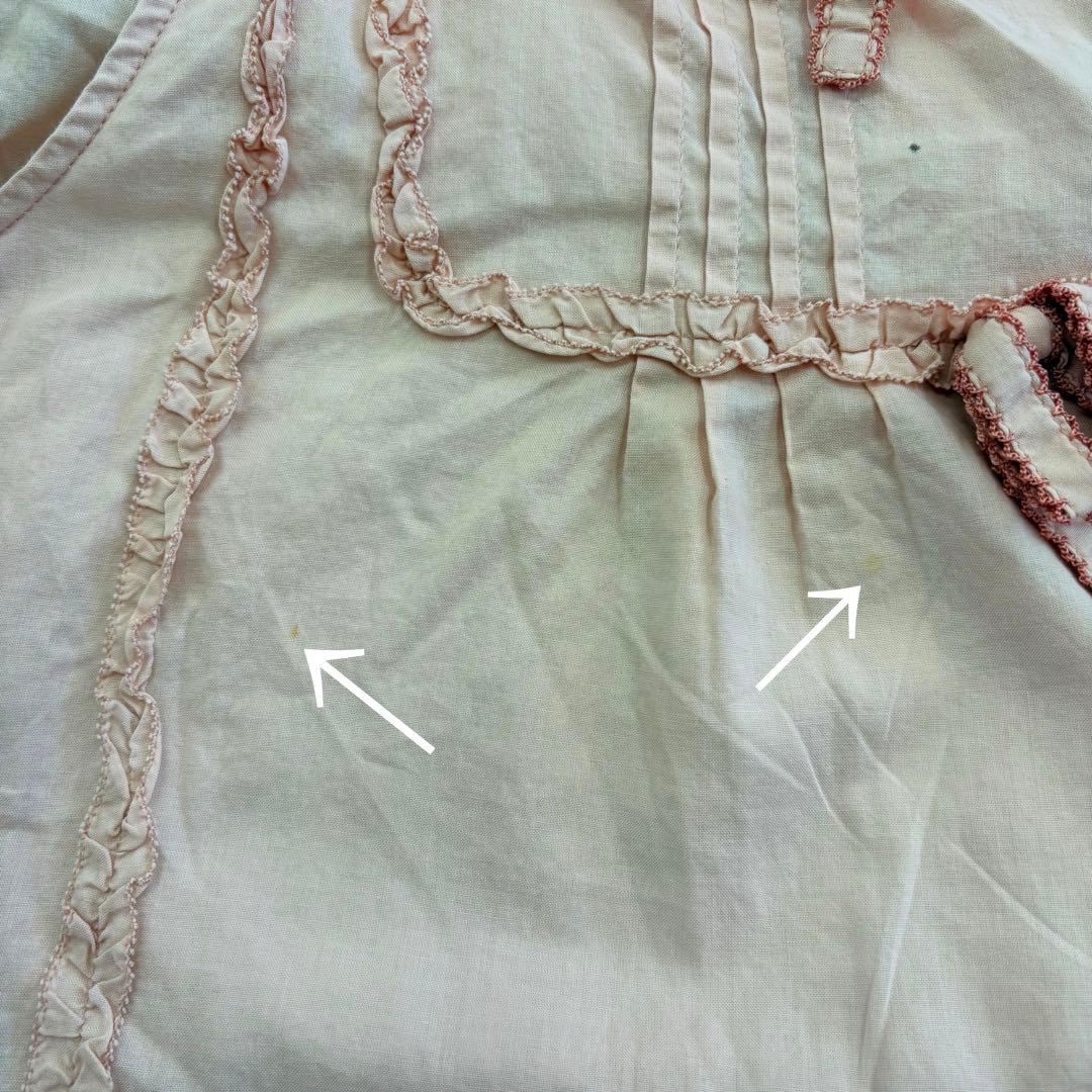 美品　PINKHOUSEピンクハウス ローンフリルチュニック　リボンつき