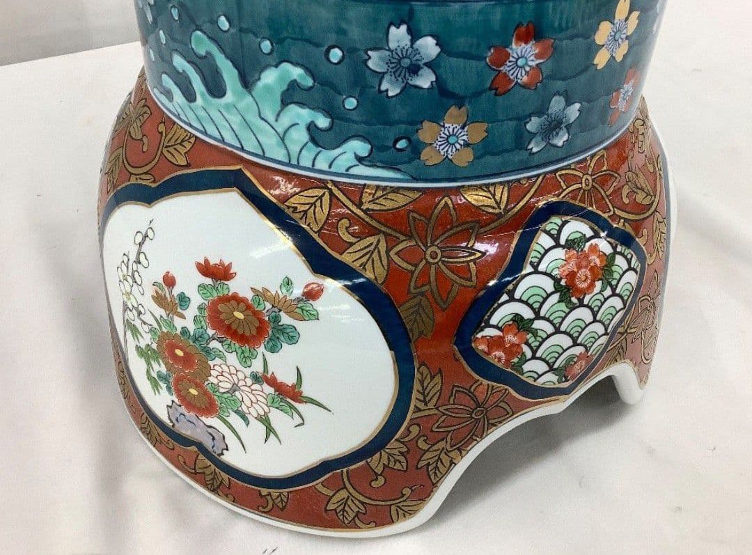 【美品 超大型】有田焼 金龍窯 博山作 飾壺 沈降壺 高さ約118cm 銘入り