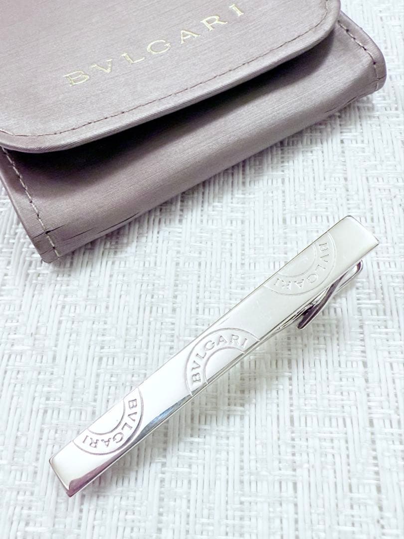 ブルガリ 925 BVLGARI ロゴ ネクタイピン　タイピン 研磨洗浄済み