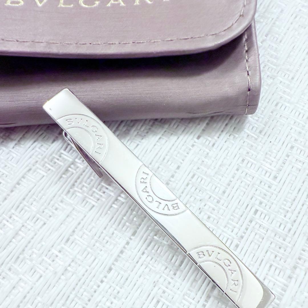 ブルガリ 925 BVLGARI ロゴ ネクタイピン　タイピン 研磨洗浄済み