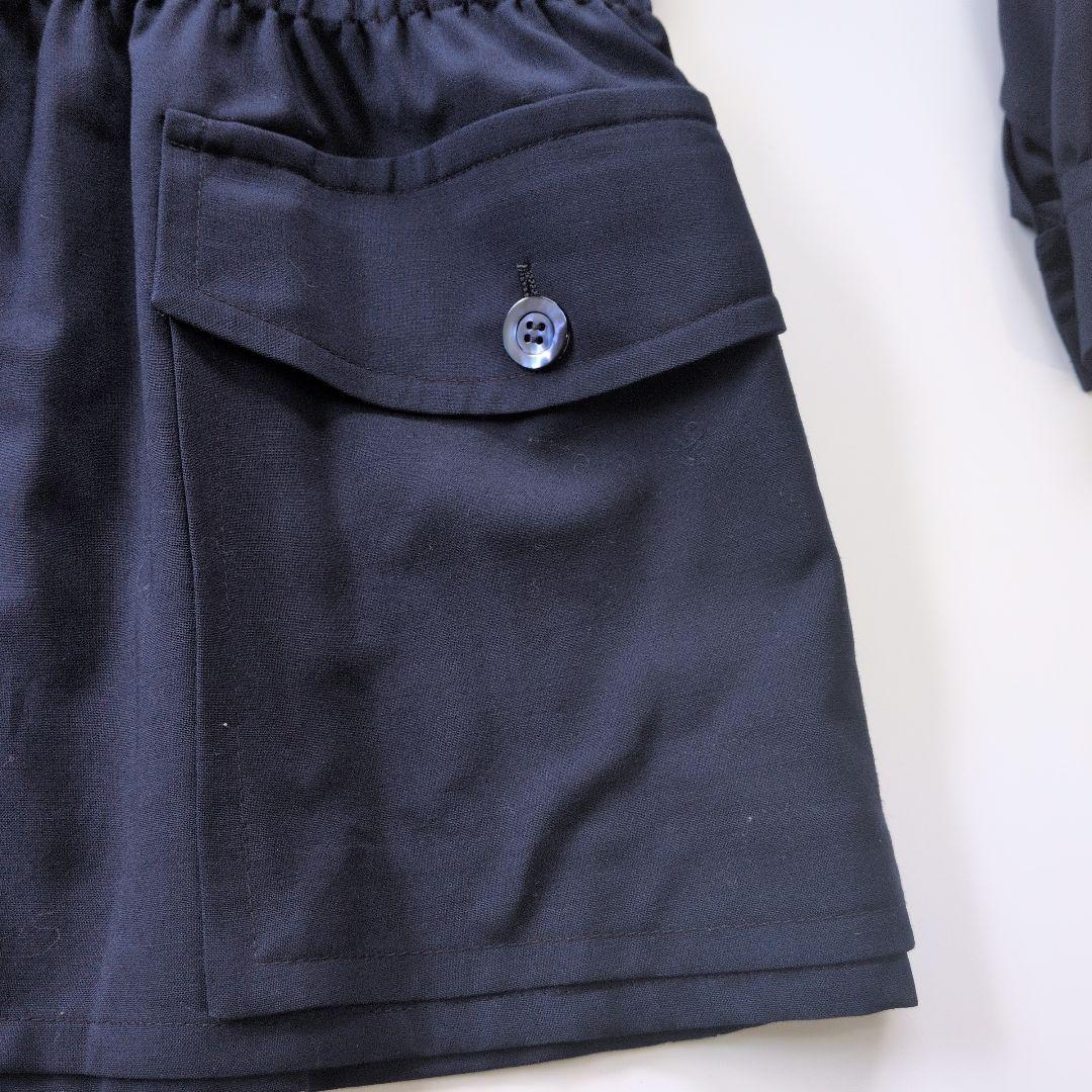 AGNONA アニオナ　長袖シャツ　ウール　スーツ素材　イタリア製　ネイビー