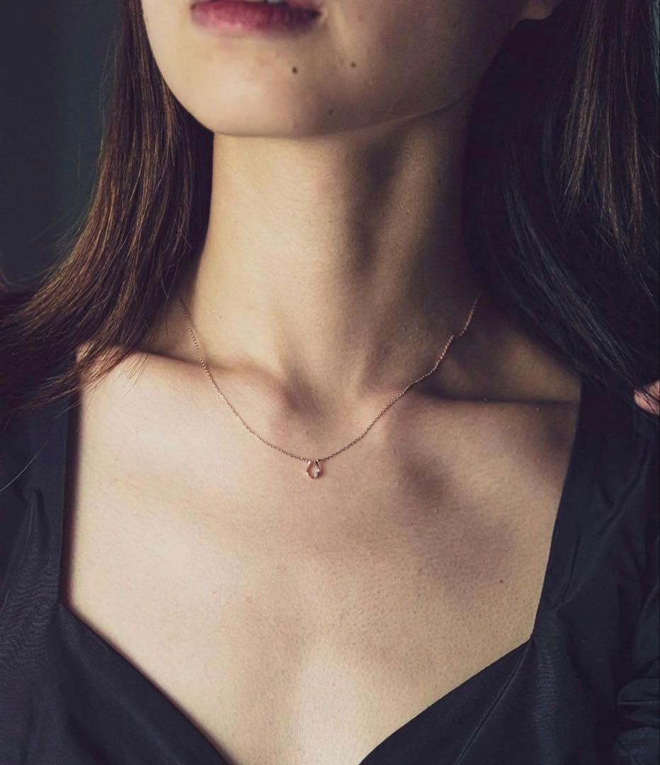 ete K10PG ホースシュー ダイヤモンドネックレス ピンクゴールド