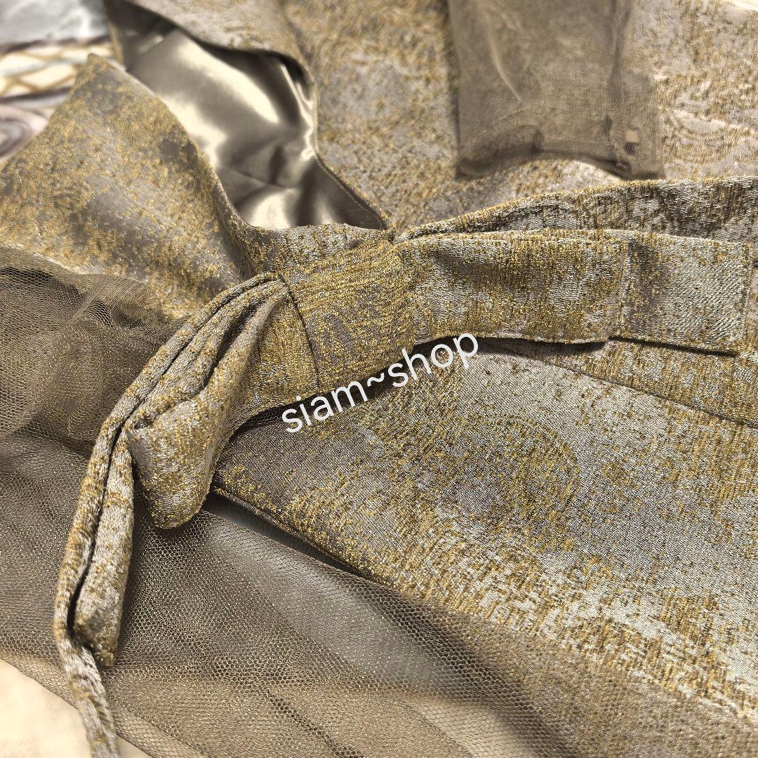 LE’RURE Shoulder ribbon jacquard dress