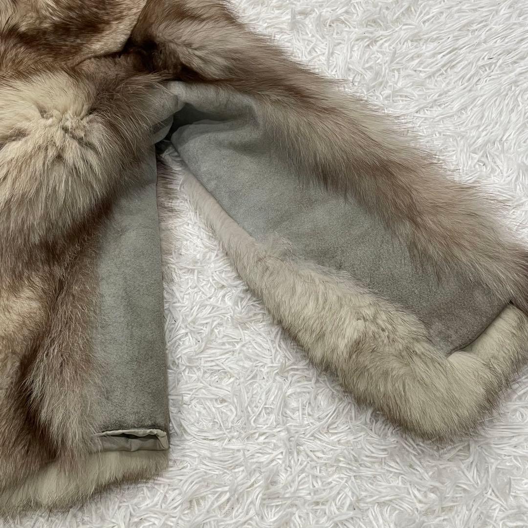 EMBA ブルーフォックス　ファーコート 毛皮　高品質　日本製　ベージュ 11号