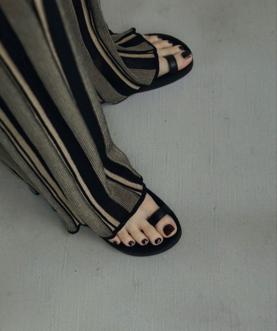 【anuke】完売アイテム＿ストライプニットパンツ 38サイズ