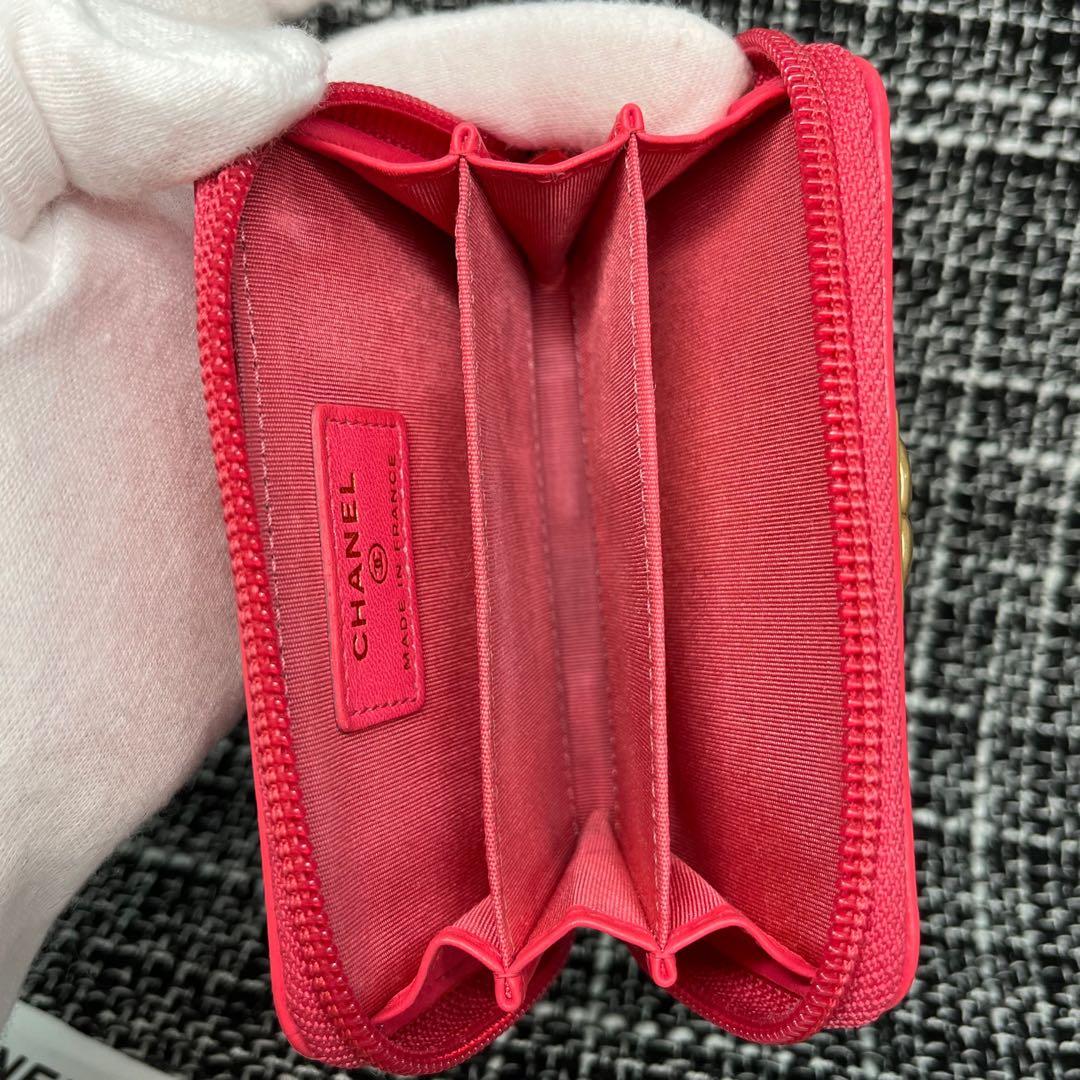 CHANEL ボーイシャネル　 カードケース　ケース　ミニ財布　赤